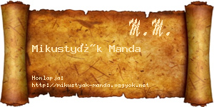 Mikustyák Manda névjegykártya